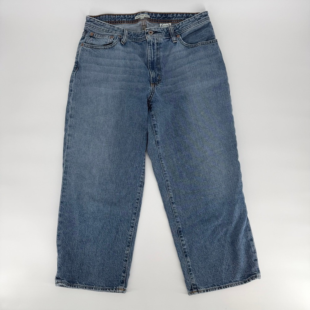 Polo Jeans‎ Co Ralph Lauren Saturday Cropped Jean Relaxed 90s Women 14 Blue